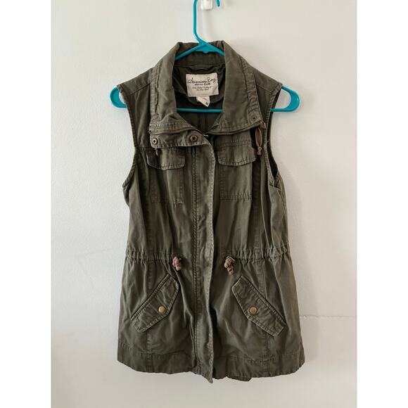 American Rag Jackets & Blazers - American Rag Vest Womens Medium Olive Green Utility Outdoors Military Cotton